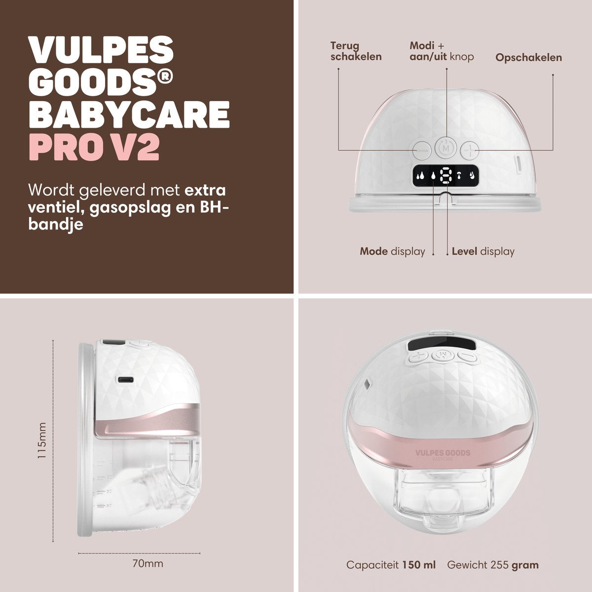 BabyCare - Elektrische Draadloze Borstkolf - met APP bediening