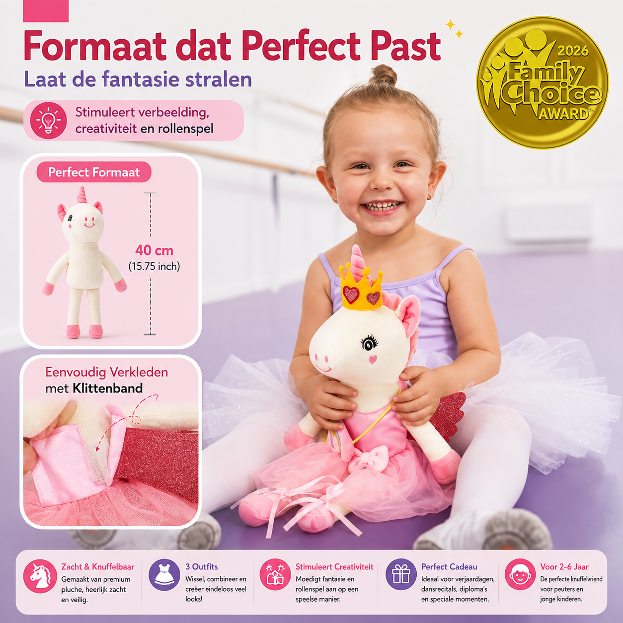 Ballerina Eenhoorn Knuffelset