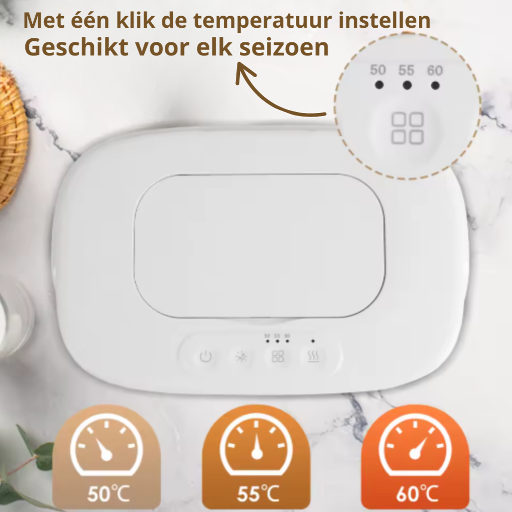 USB Babydoekjes Warmer – Met LED-licht & Verstelbare Temperatuur