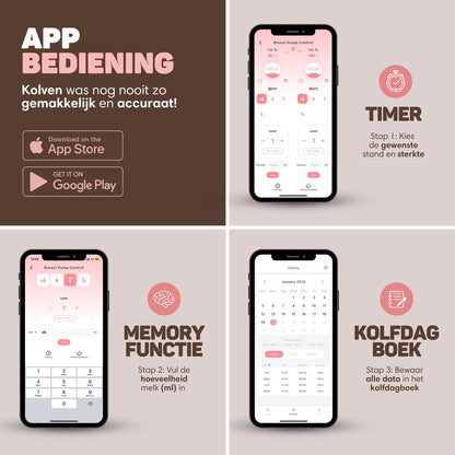 BabyCare - Elektrische Draadloze Borstkolf - met APP bediening