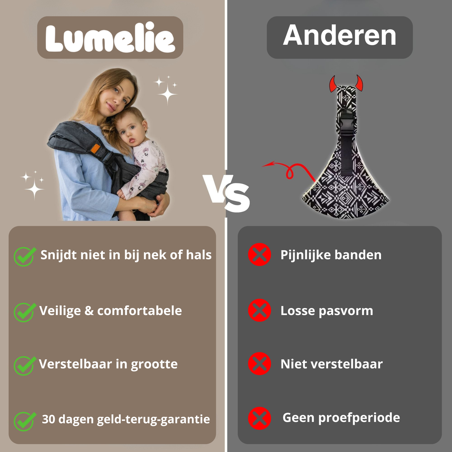 Ergonomische draagzak – met gratis reistas