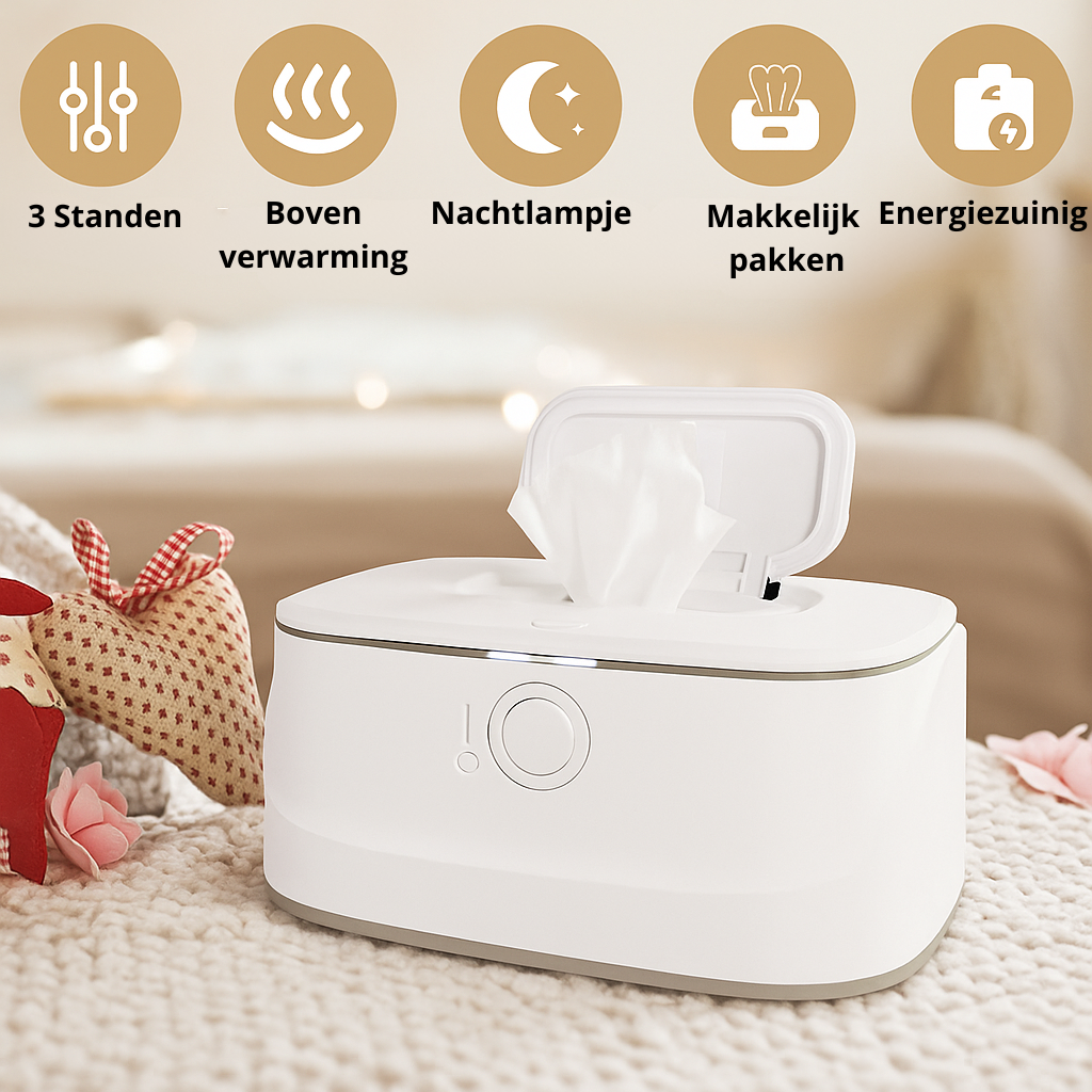 USB Babydoekjes Warmer – Met LED-licht & Verstelbare Temperatuur
