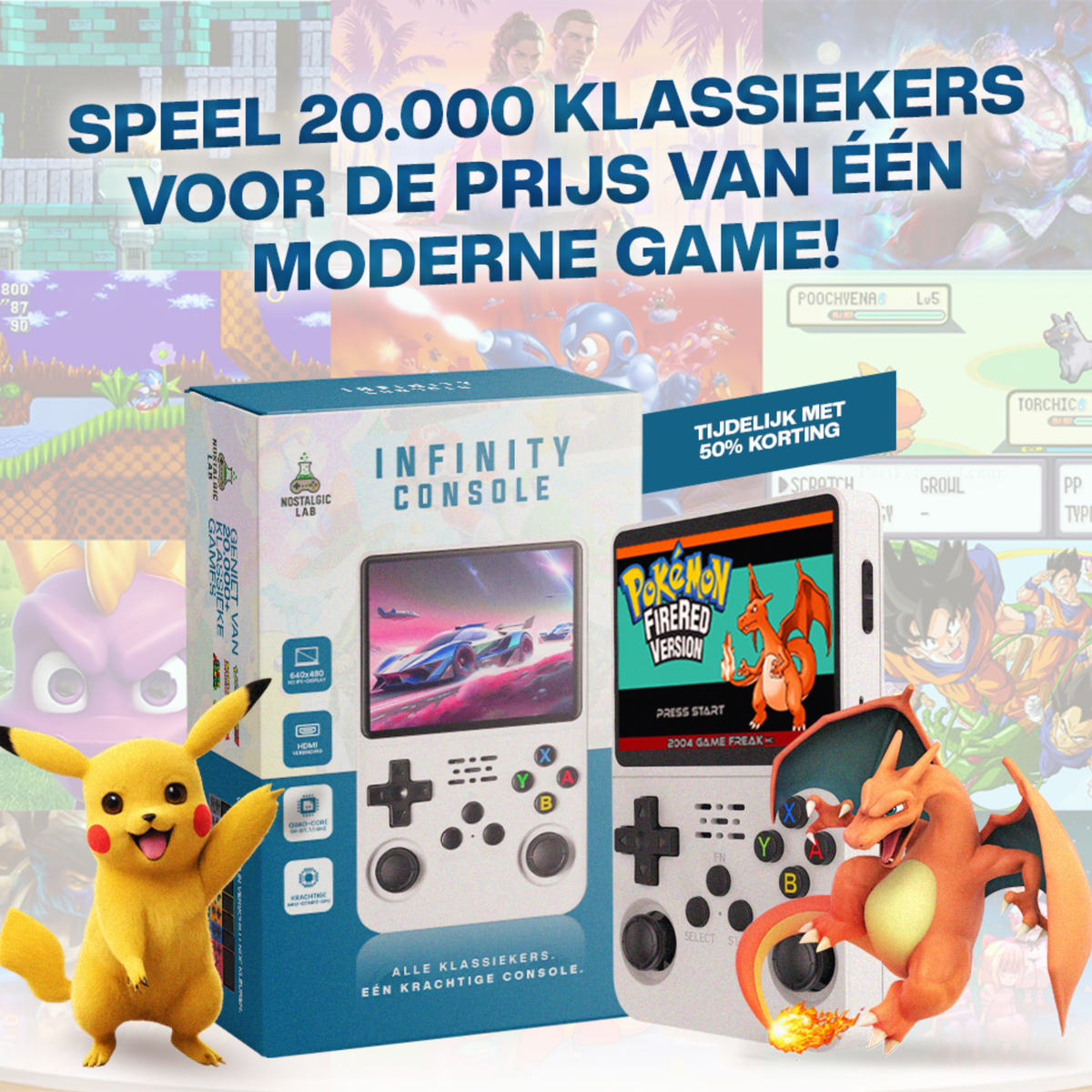 Infinity Console retro gaming console in verpakking