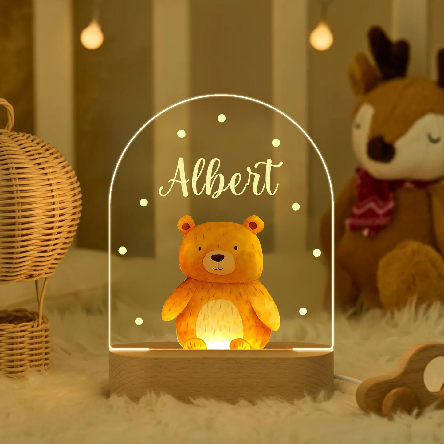 Gepersonaliseerde Dieren Nachtlamp – Met Naam