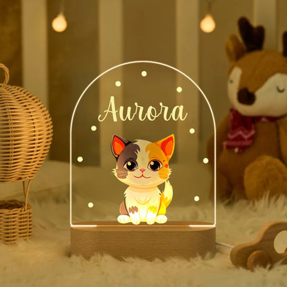 Gepersonaliseerde Dieren Nachtlamp – Met Naam