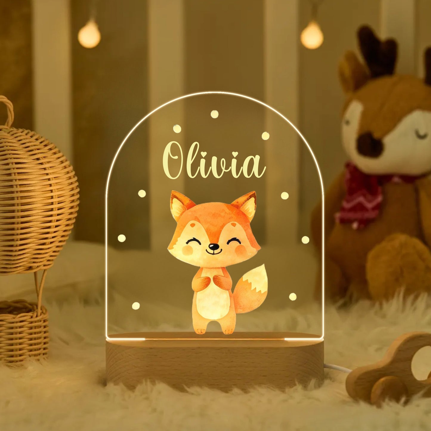 Gepersonaliseerde Dieren Nachtlamp – Met Naam