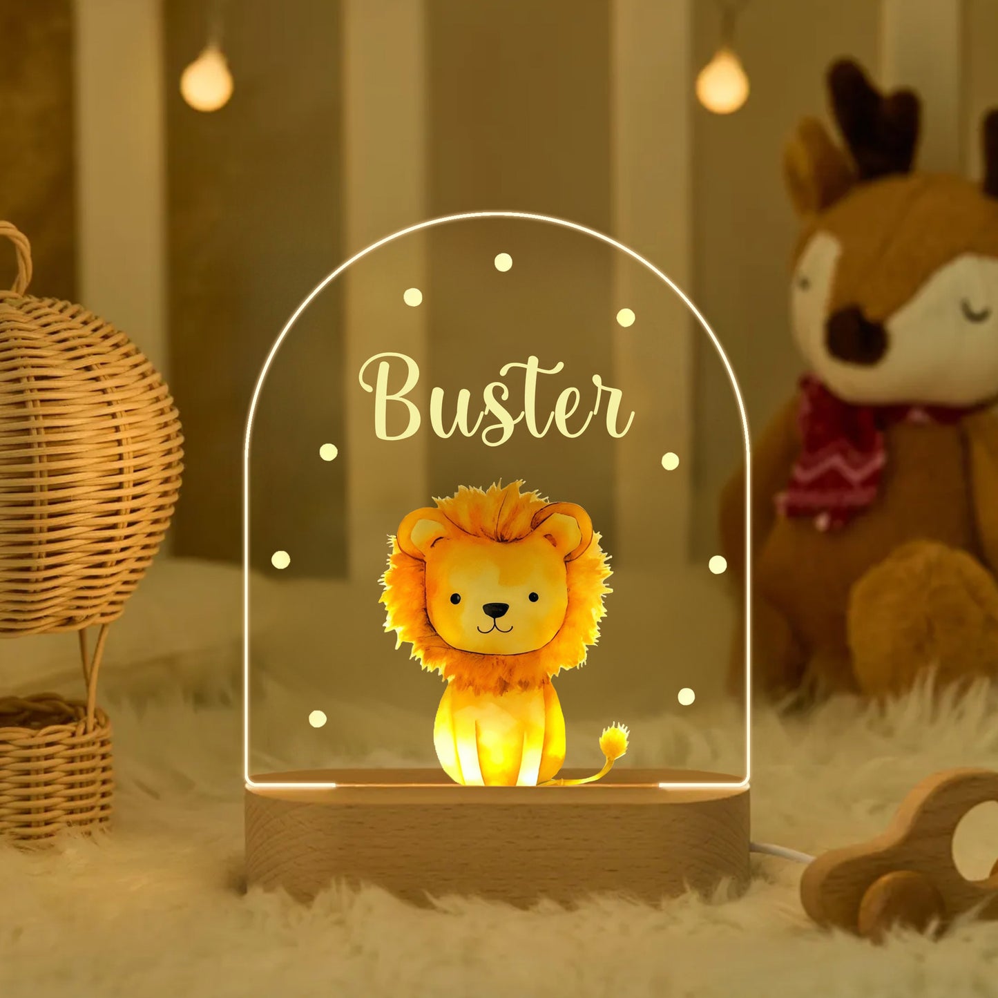 Gepersonaliseerde Dieren Nachtlamp – Met Naam