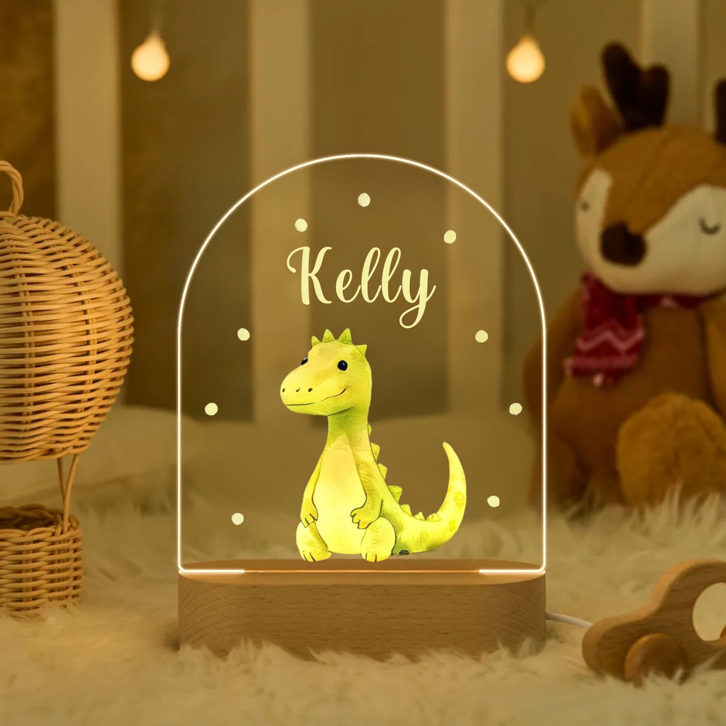 Gepersonaliseerde Dieren Nachtlamp – Met Naam