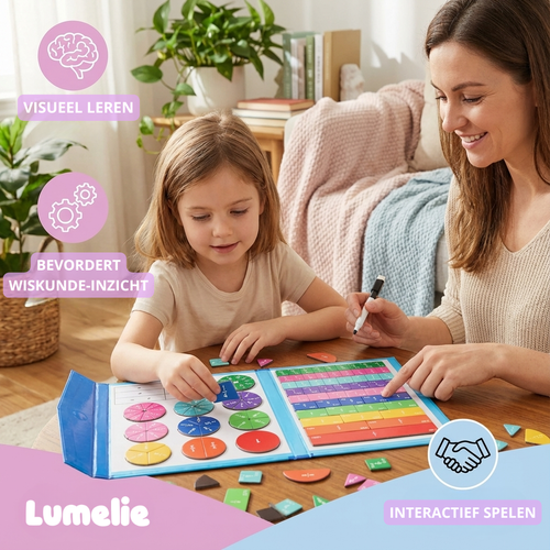 Kind leert rekenen met het RekenMeester™ magnetisch rekenspel