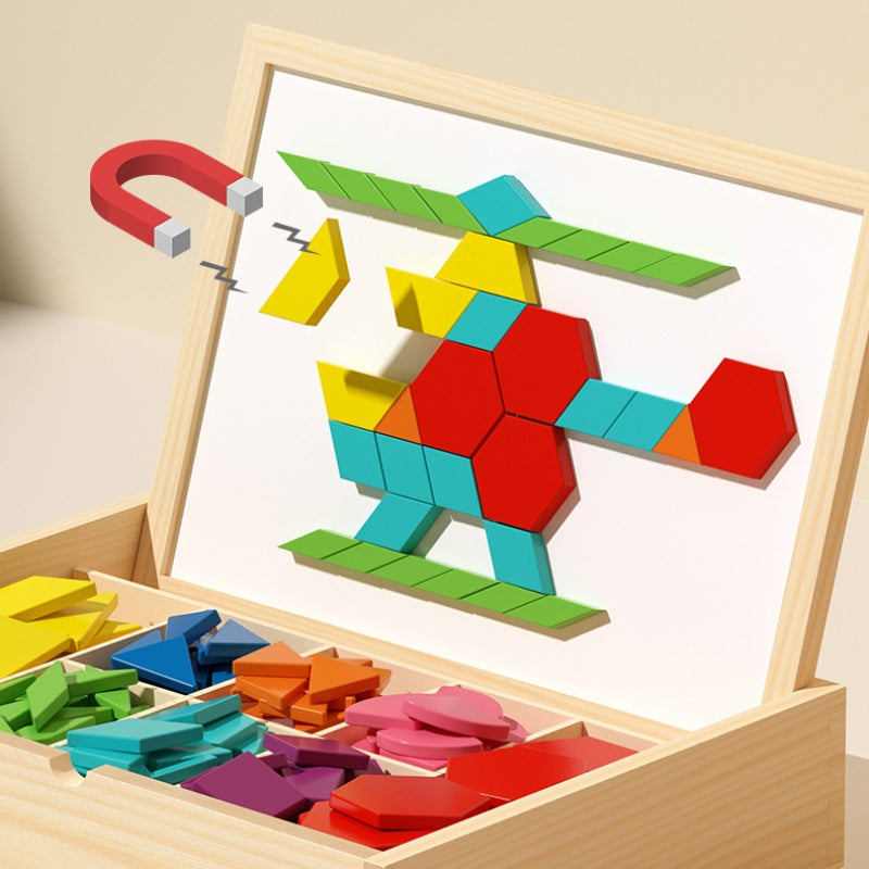 Magnetische patroonblokkenpuzzel