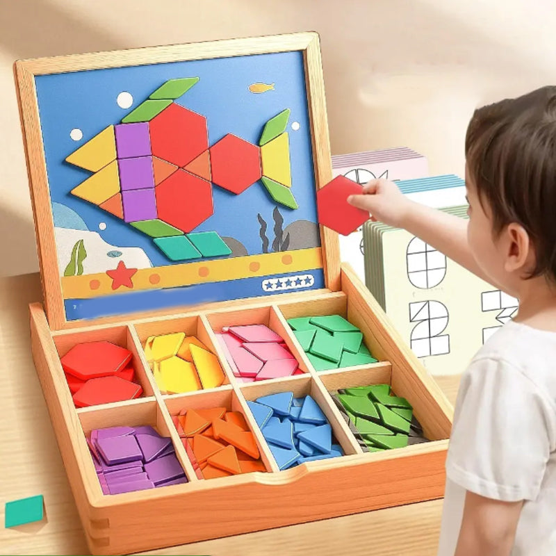Magnetische patroonblokkenpuzzel