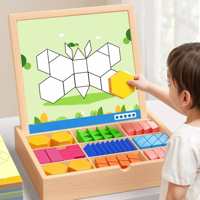 Magnetische patroonblokkenpuzzel