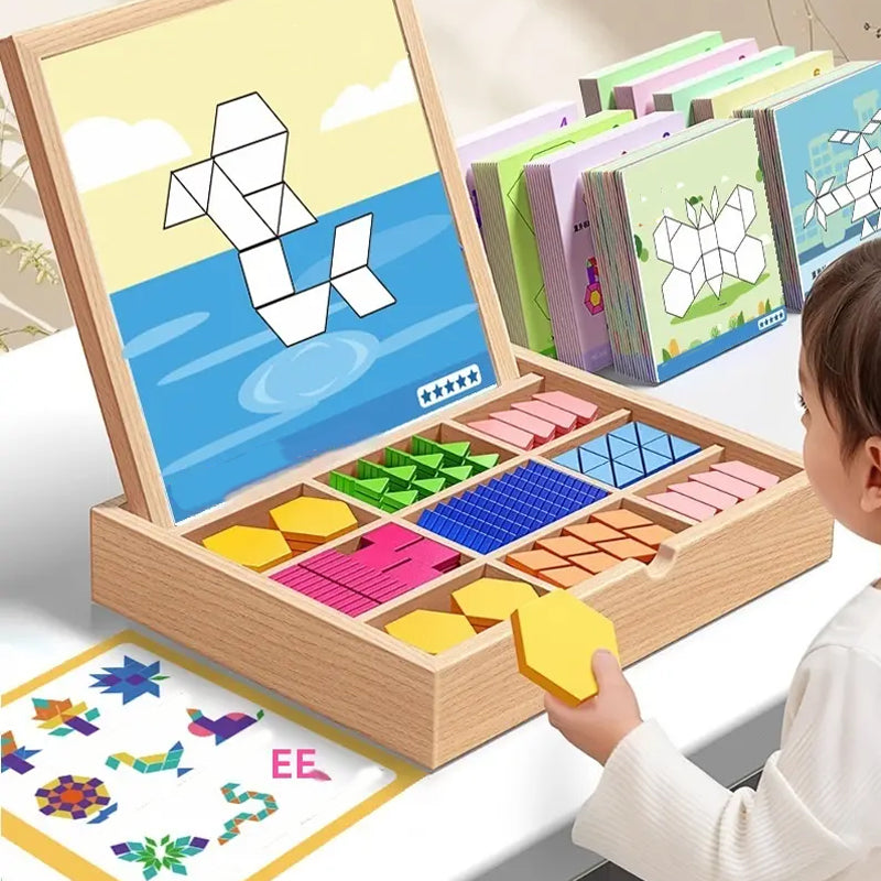 Magnetische patroonblokkenpuzzel