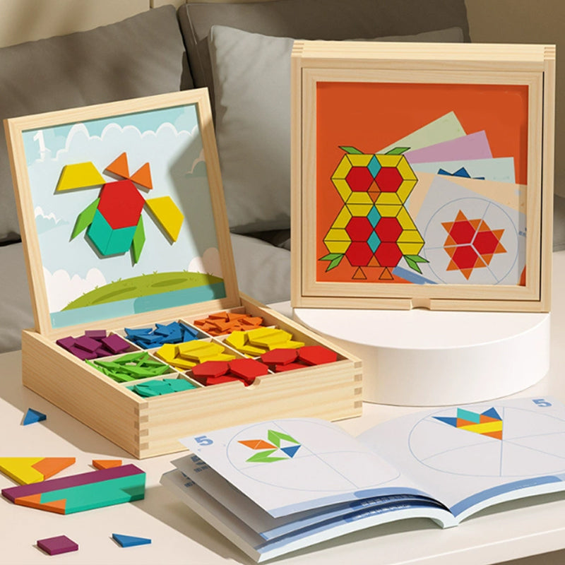 Magnetische patroonblokkenpuzzel