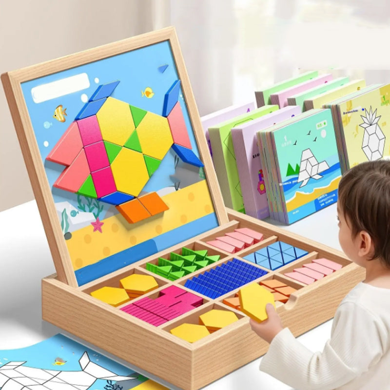 Magnetische patroonblokkenpuzzel