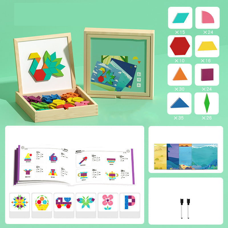 Magnetische patroonblokkenpuzzel
