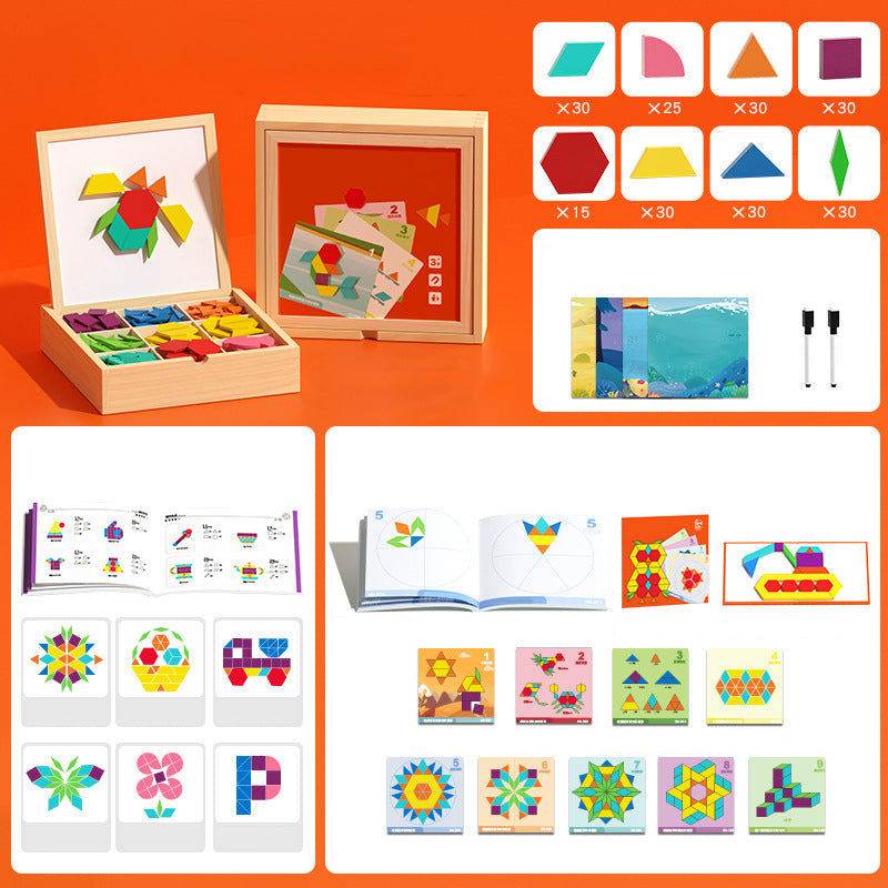Magnetische patroonblokkenpuzzel