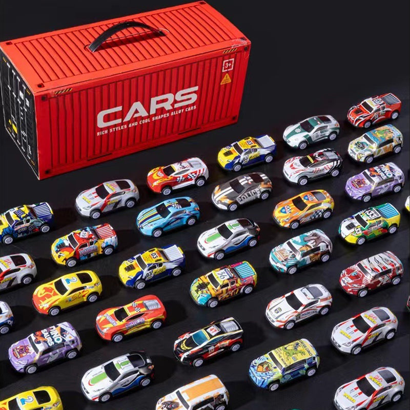 48 Mini Auto's met Ingebouwde Garage Set