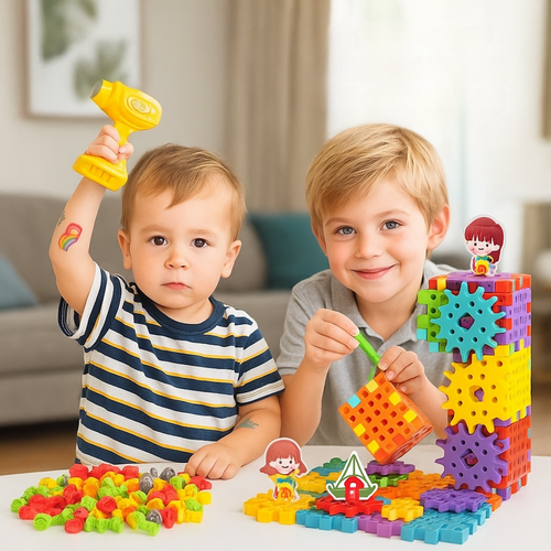 3D tandwiel- en puzzelspelstenen